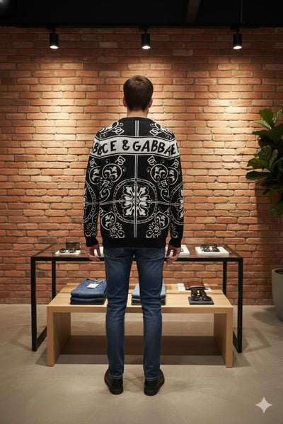 Imported Logo-Print Woolen Pullover