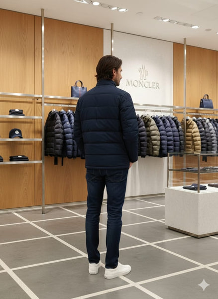 Men Premium Puffer Jacket - Navy Blue Winter Essential