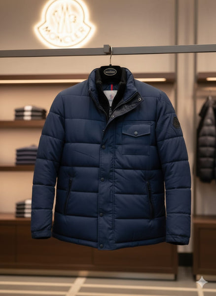 Men Premium Puffer Jacket - Navy Blue Winter Essential