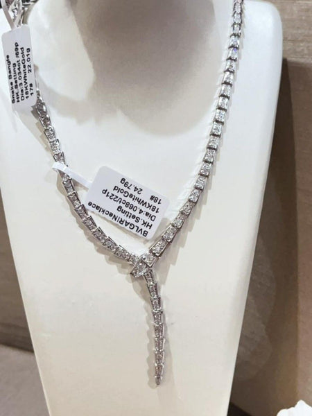 Luxury Sparkling Snake-Inspired Diamond Necklace