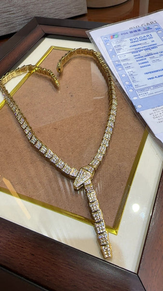 Luxury Sparkling Snake-Inspired Diamond Necklace