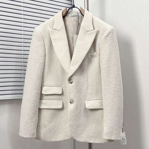 Latest and Premium  Effortless Ivory Texture Blazer