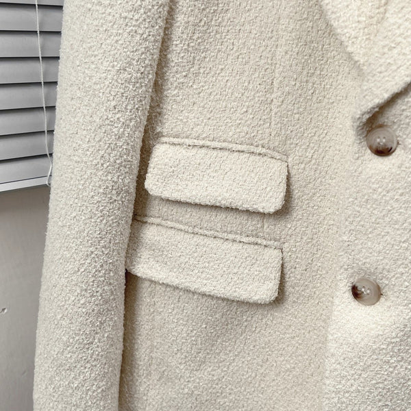 Latest and Premium  Effortless Ivory Texture Blazer