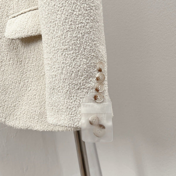 Latest and Premium  Effortless Ivory Texture Blazer