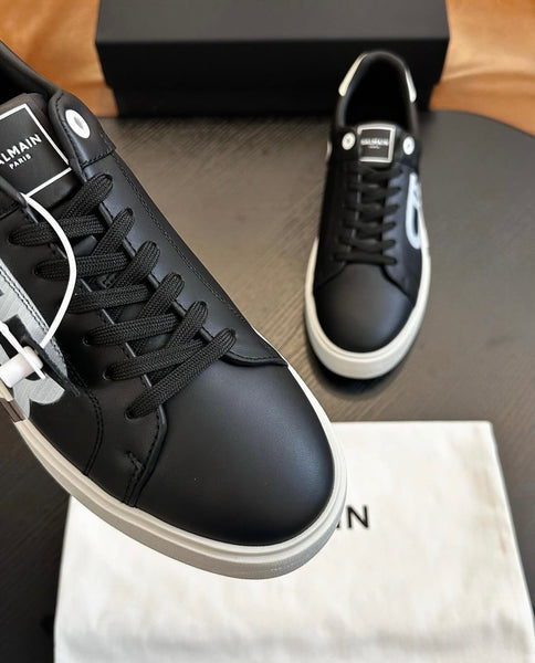 Men Premium Black Leather Sneakers