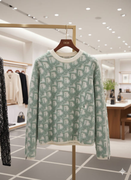 Elegant Designer Mint Green Logo Pullover