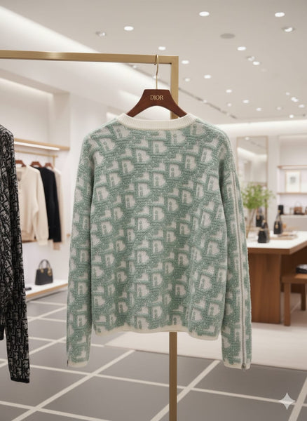 Elegant Designer Mint Green Logo Pullover