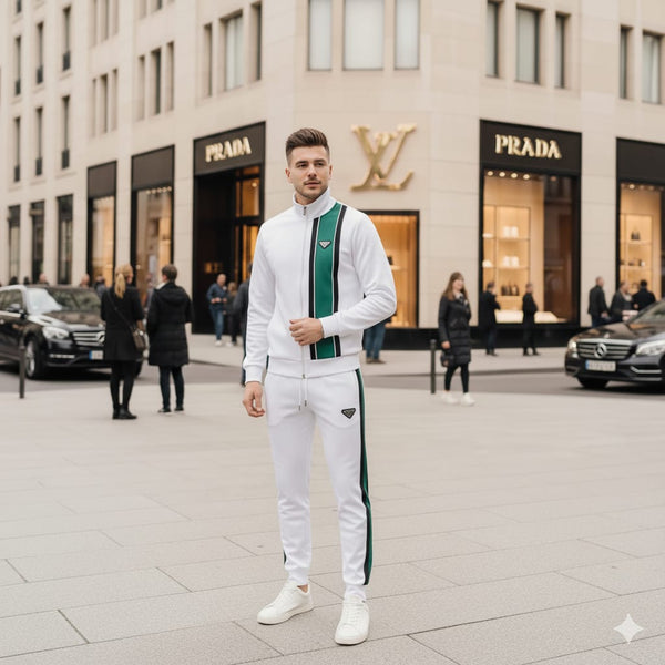 Premium White Tracksuit Set