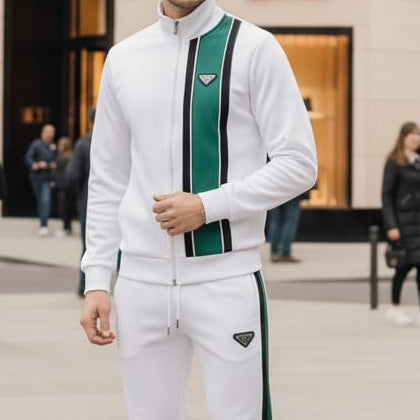 Premium White Tracksuit Set