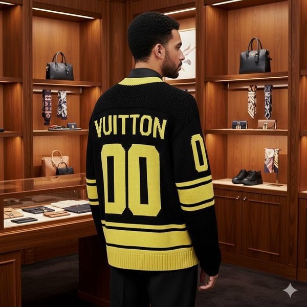 Elegant & Casual Intarsia Football Pullover For Men