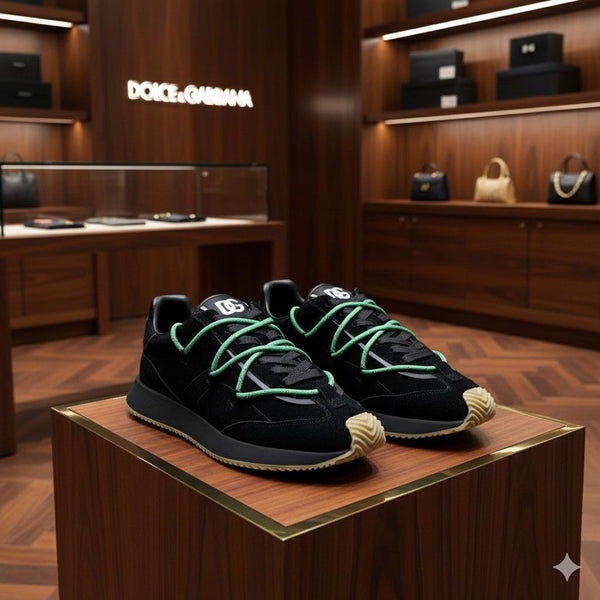 Branded  Dual-Laced Suede Sneakers