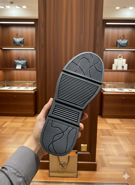 Luxury  Monogram Canvas & Suede High-Top Sneakers