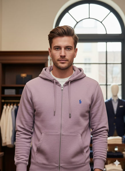 Premium Lavender Full-Zip Hoodie