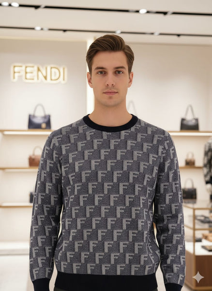 Luxury Elegant Monogram Knit Pullover for Men