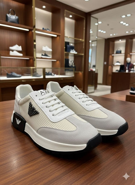 White Premium Runner Sneakers