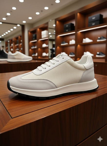 White Premium Runner Sneakers