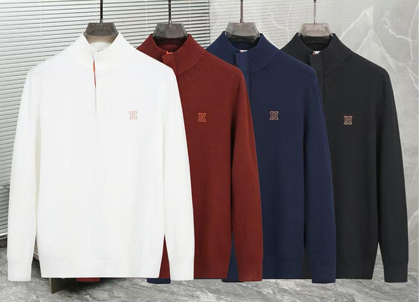 High-Neck Premium Knit Pullover