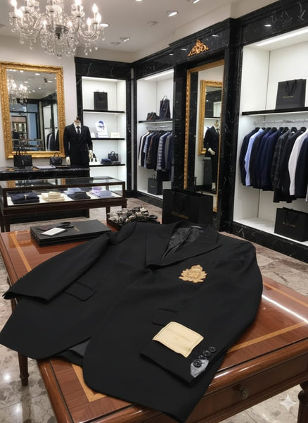 Black Crest Blazer Premium Designer Formal Wear