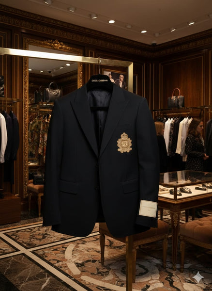 Black Crest Blazer Premium Designer Formal Wear