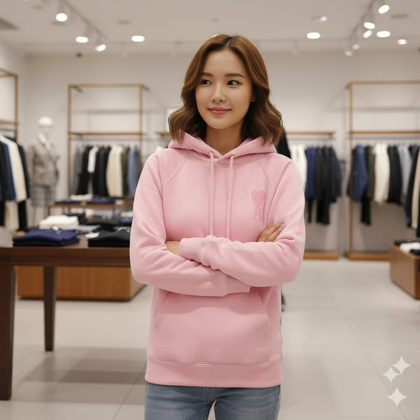 Minimalist Pink Women’s Hoodie – Soft, Warm & Trendy