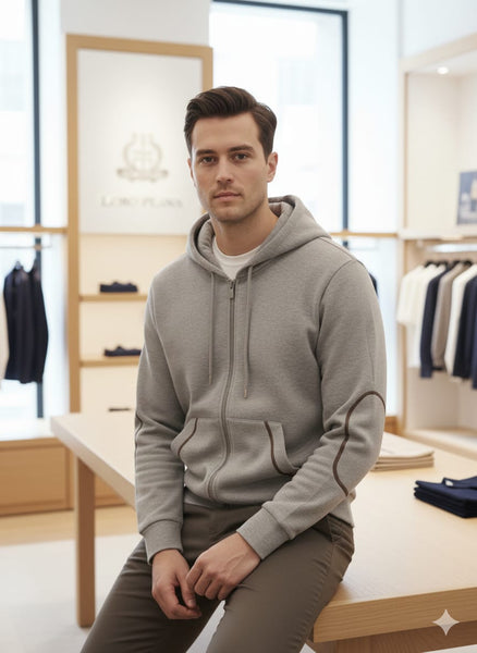 Premium Soft Zip Hoodie with Modern Patch Design