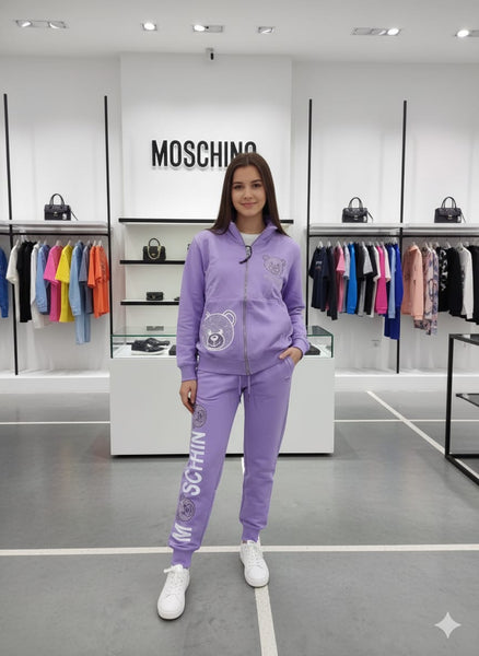 Imported Lavender Zip-Up Tracksuit Trendy & Comfortable