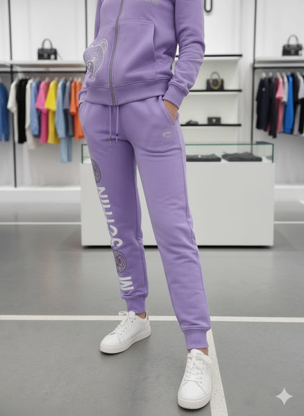 Imported Lavender Zip-Up Tracksuit Trendy & Comfortable