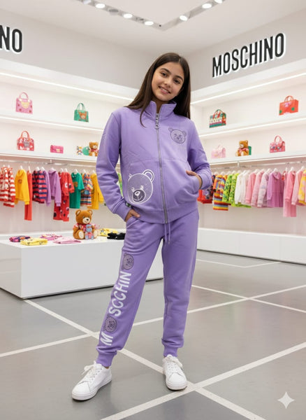 Imported Lavender Zip-Up Tracksuit Trendy & Comfortable