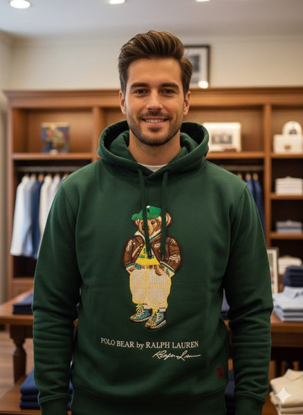 Premium Green  Bear Hoodie for Men