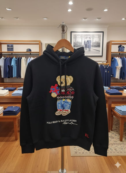 Classic Black Bear Hoodie for Men