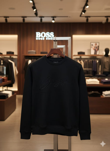 Classic Black Signature Embossed Sweatshirt