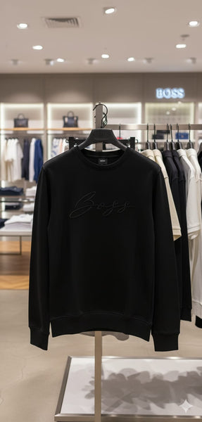Classic Black Signature Embossed Sweatshirt