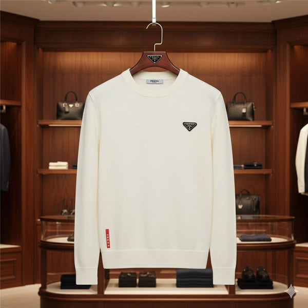 Premium Brand  White Luxury Knit Pullover