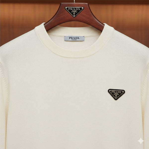 Premium Brand  White Luxury Knit Pullover
