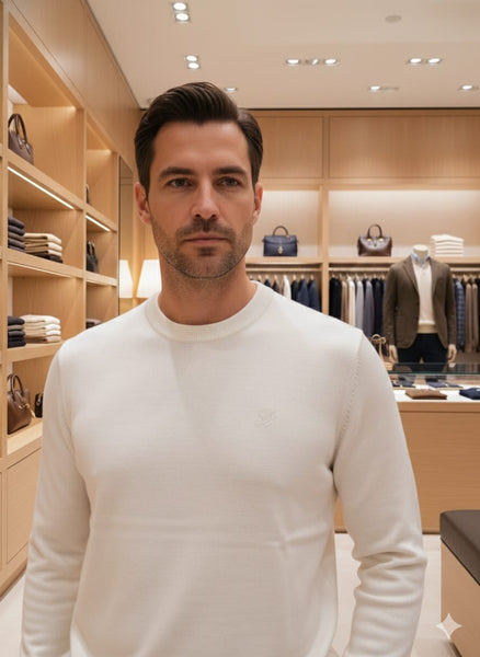 Classic White  Crew Neck Pullover