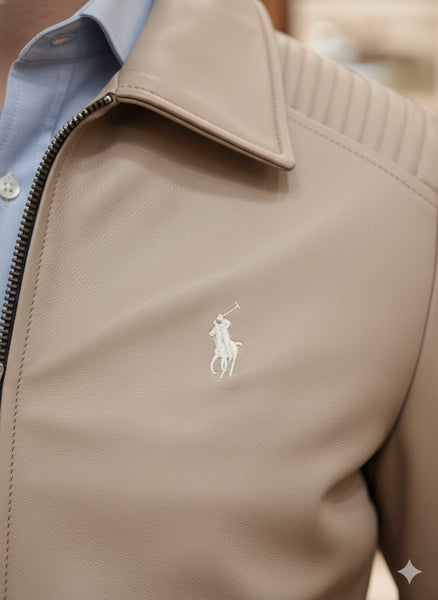 Premium Beige Polo Jacket Classic Style with Modern Comfort