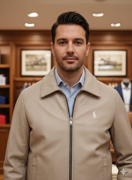 Premium Beige Polo Jacket Classic Style with Modern Comfort