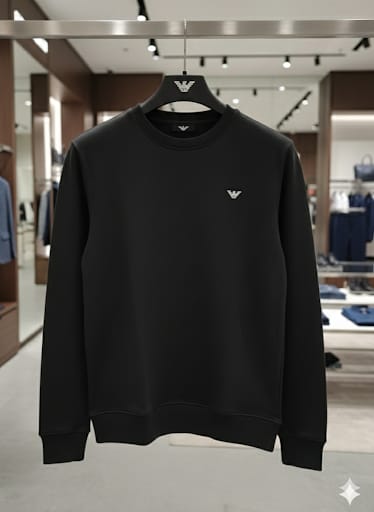 Classic Black Logo Sweatshirt  for Men