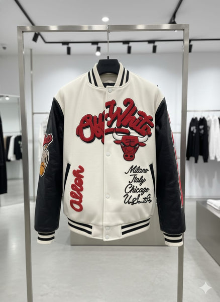 Premium Varsity Jacket with Chicago Bull Patch & Bold Embroidery
