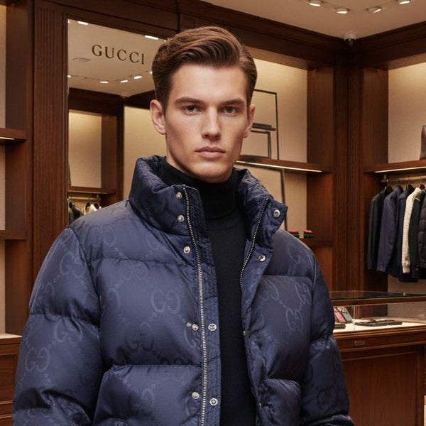 Luxury  Puffer Jacket with Subtle GG Pattern