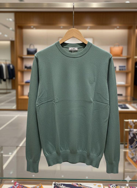 Premium Sage Green Crewneck Pullover for Men