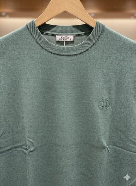 Premium Sage Green Crewneck Pullover for Men