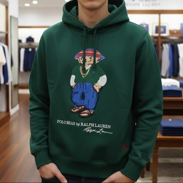Green Polo Bear Hoodie Stylish & Cozy Casual Wear