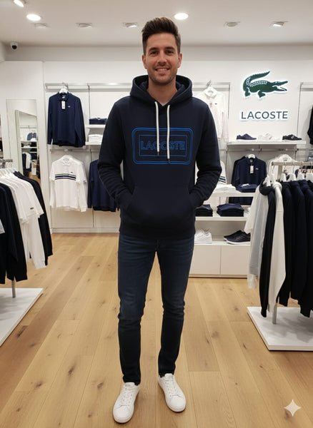 Imported Brand Navy Blue Premium Logo Hoodie