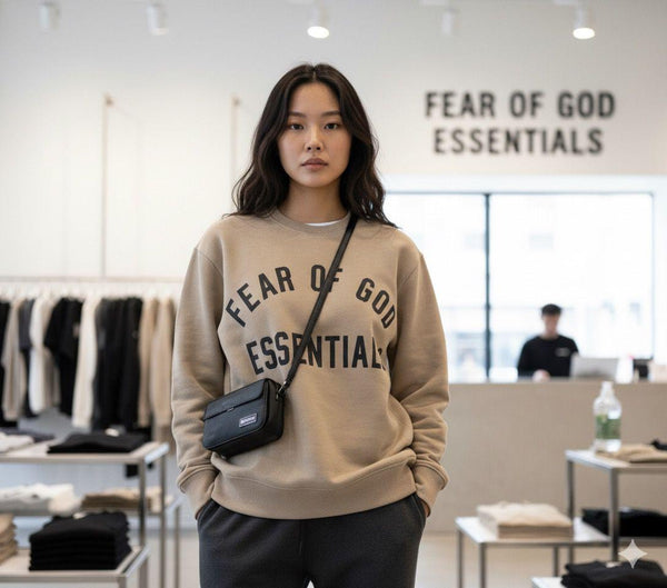 Premium Oversized Sweatshirt  Crewneck – Stone Beige