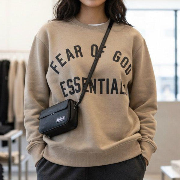 Premium Oversized Sweatshirt  Crewneck – Stone Beige