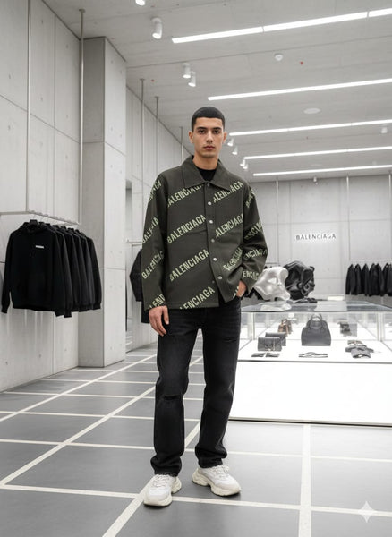 Premium Men All-Over Printed Button-Up Shirt – Luxury Streetwear Style