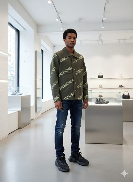 Premium Men All-Over Printed Button-Up Shirt – Luxury Streetwear Style