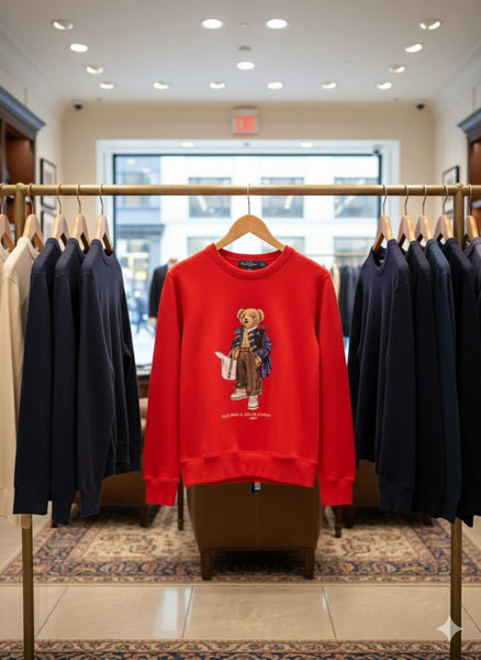 Imported Red  Polo Bear Sweatshirt For Woman