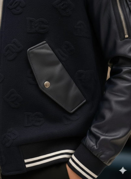 Elegant Imported Brand  Black Jacket with Embossed Designer Pattern